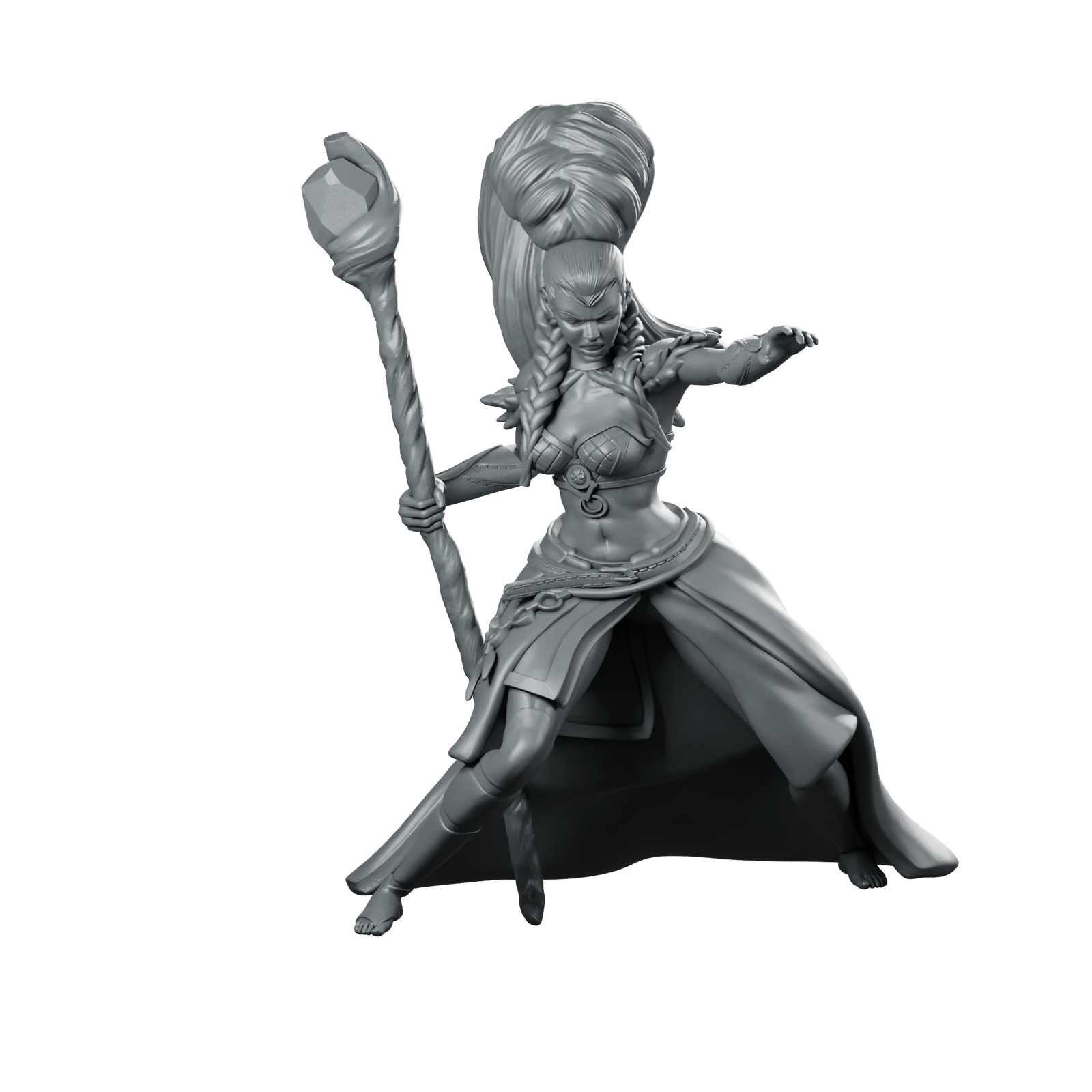 Rynna Rootfury 32 Miniature Female Sorceress Staff Miniature 360 Spin 01