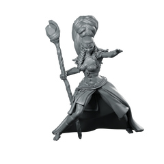 Rynna Rootfury 32 Miniature Female Sorceress Staff Miniature 360 Spin 01