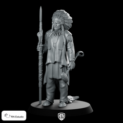 Sahale Miniature Warrior Chieftain Spear Feather Headdress