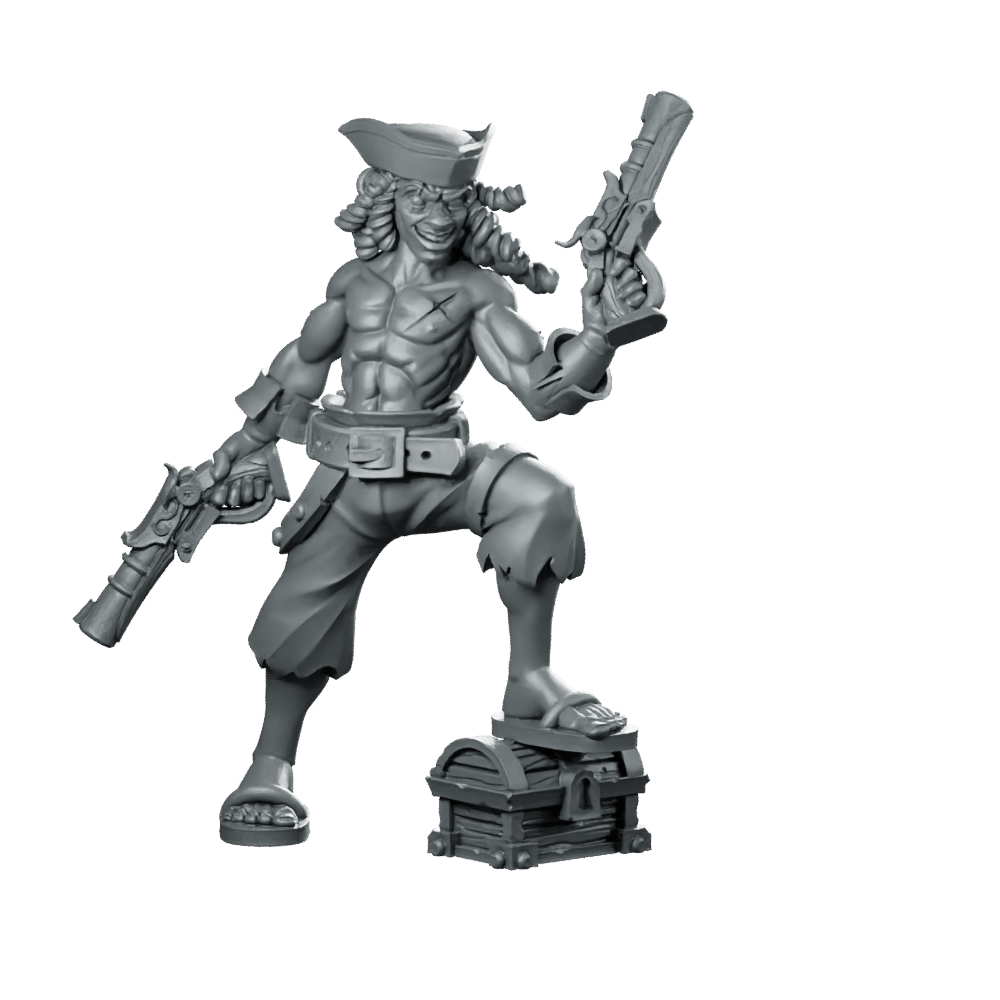 Sailor Guarding Loot Miniature Drunken Pirate Treasure - CastNPlay - We Print Miniatures