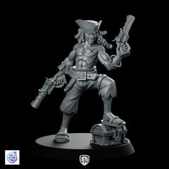 Sailor Guarding Loot Miniature Drunken Pirate Treasure - CastNPlay - We Print Miniatures
