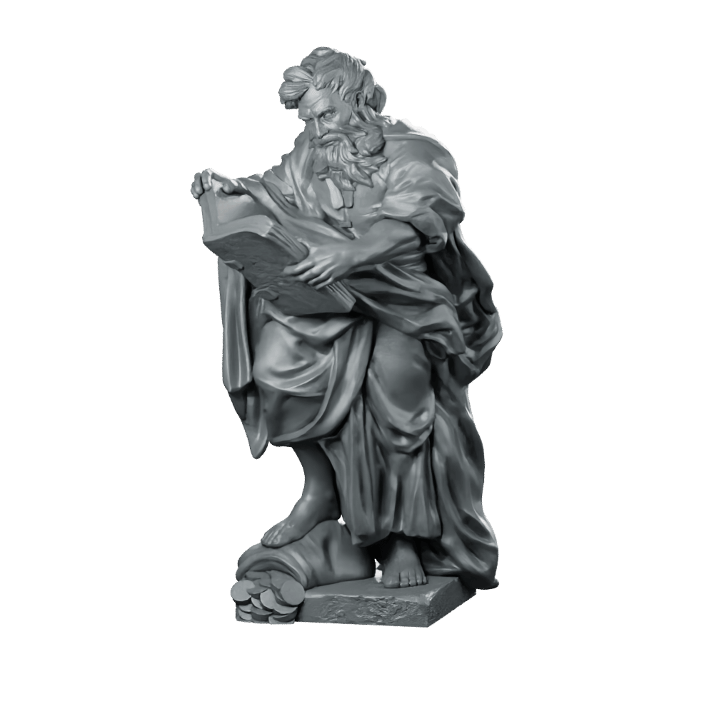 Saint Matthaeus Miniature Cleric Scholar Reading Book - RN Estudio - We Print Miniatures
