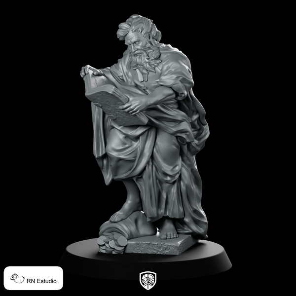 Saint Matthaeus Miniature Cleric Scholar Reading Book