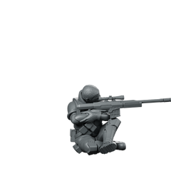 Sakurai V1 Miniature Sci Fi Soldier Kneeling Miniature 360 Spin 01
