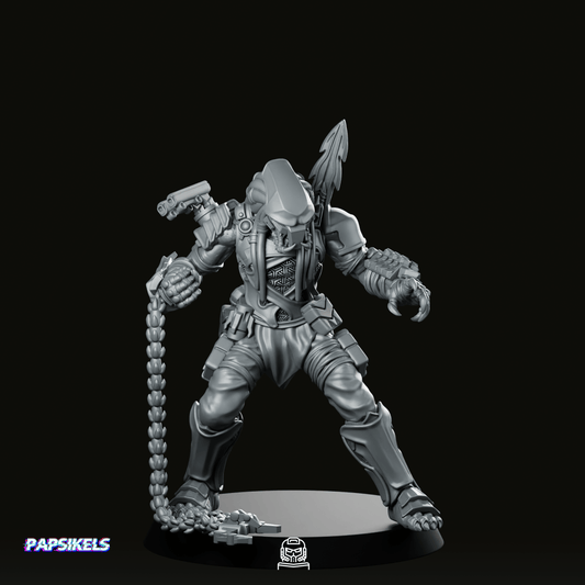 Samurai Killer Skull Hunter 2 Miniature - Papsikels Miniatures - We Print Miniatures