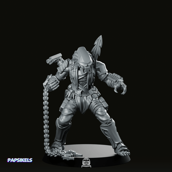 Samurai Killer Skull Hunter 2 Miniature - Papsikels Miniatures - We Print Miniatures