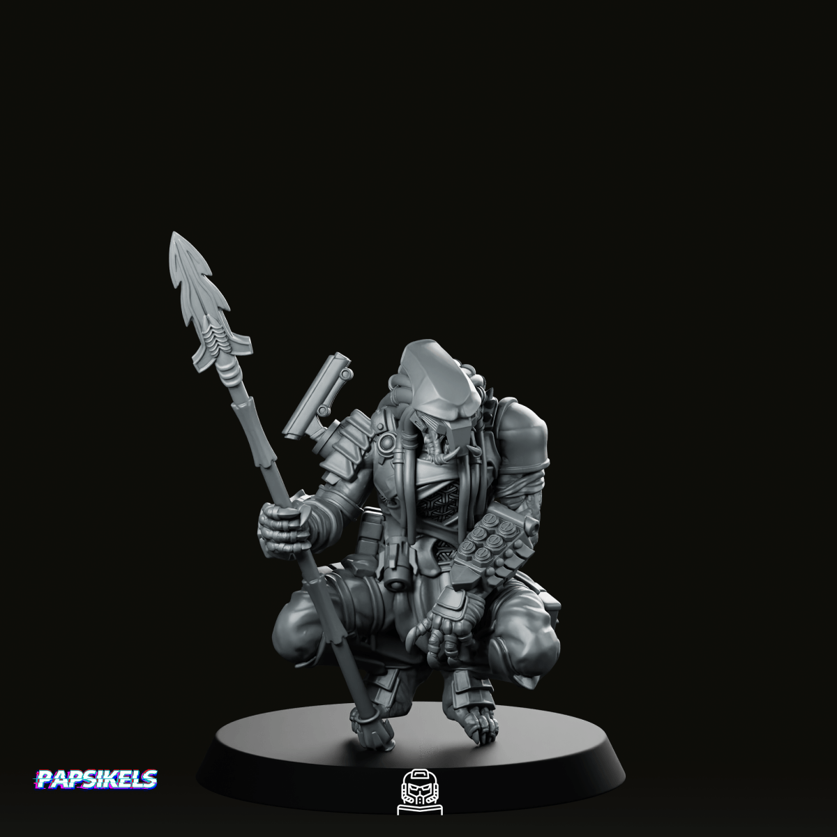 Samurai Killer Skull Hunter 3 Miniature - Papsikels Miniatures - We Print Miniatures
