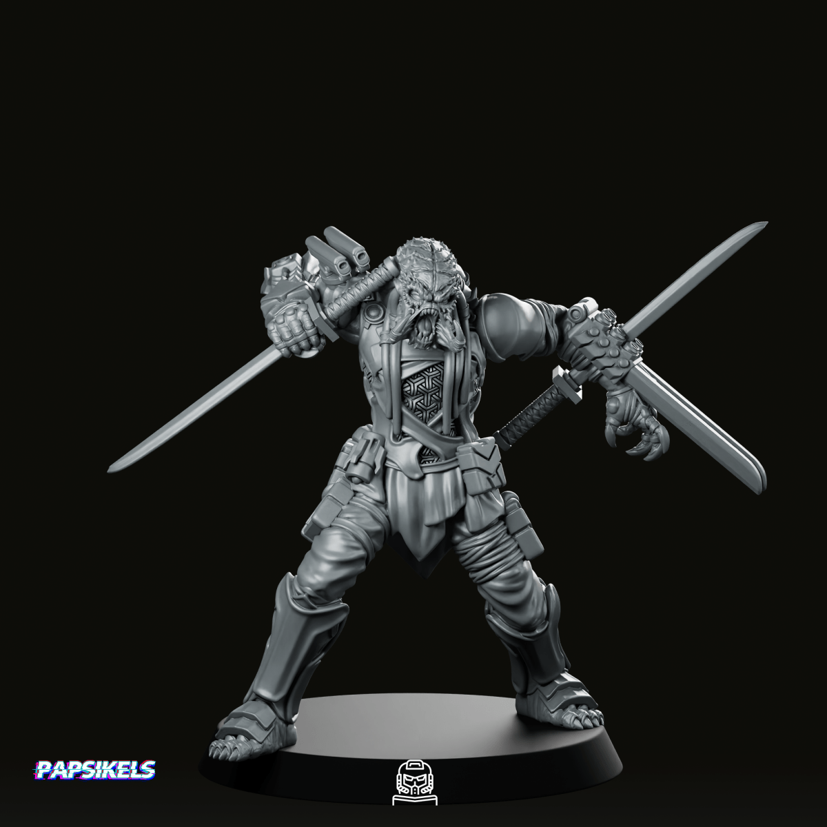 Samurai Killer Skull Hunter 5 Miniature - Papsikels Miniatures - We Print Miniatures