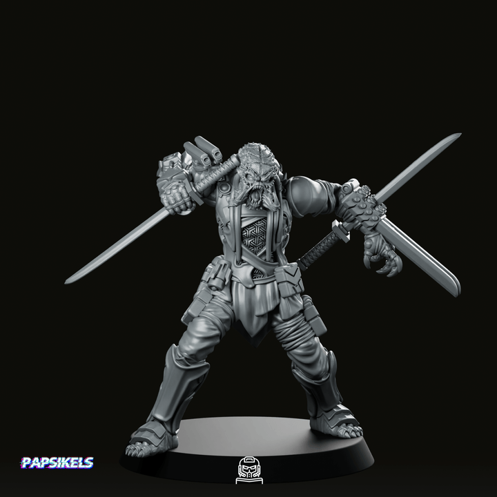Miniatura Samurai Killer Skull Hunter 5 Depredador Cyberpunk