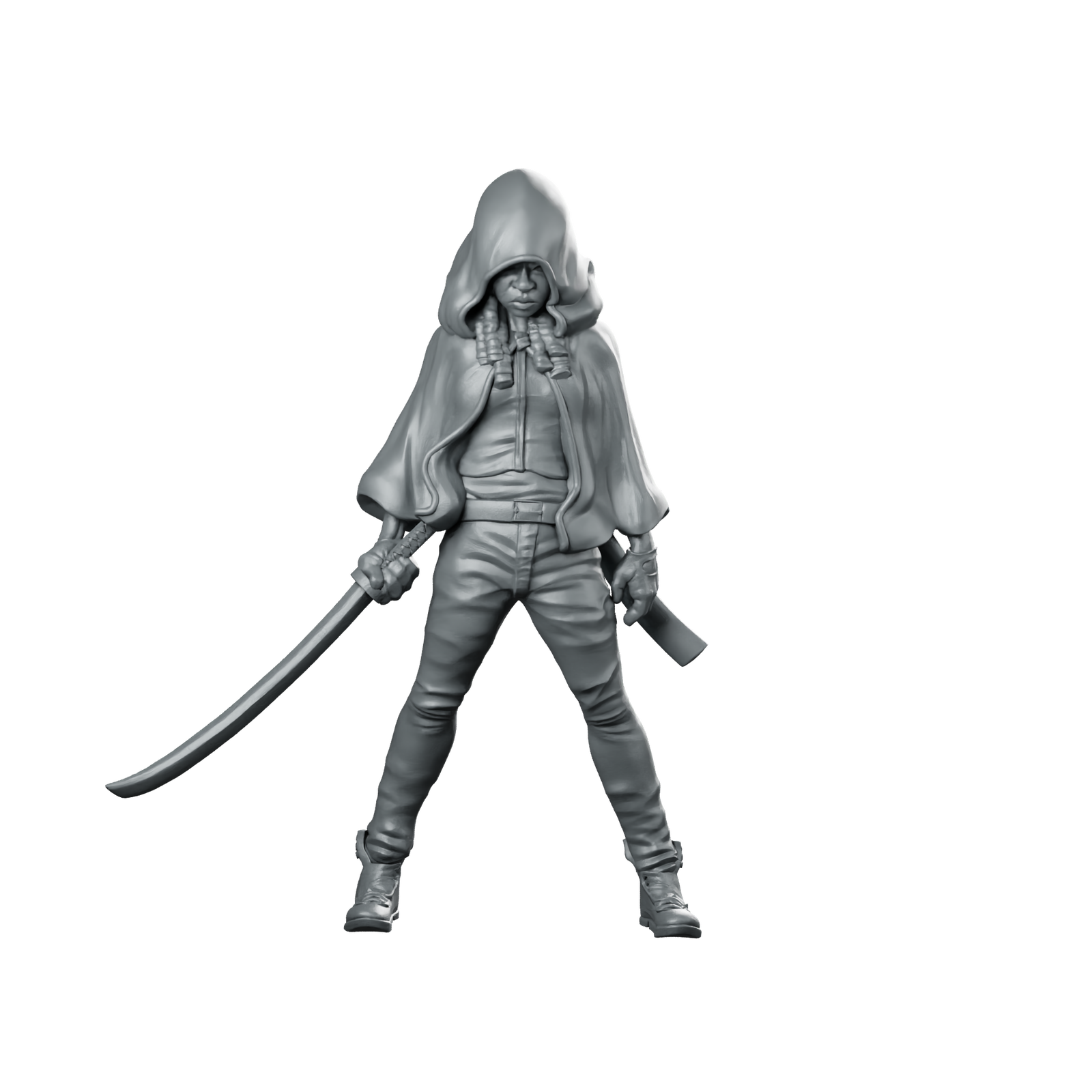 Samurai Woman Hooded Miniature Hooded Survivor Female Miniature 360 Spin 01
