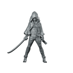 Samurai Woman Hooded Miniature Hooded Survivor Female Miniature 360 Spin 01