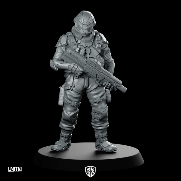 Sanford Cyber Guard Cyberpunk Miniature Armored Rifleman Operative