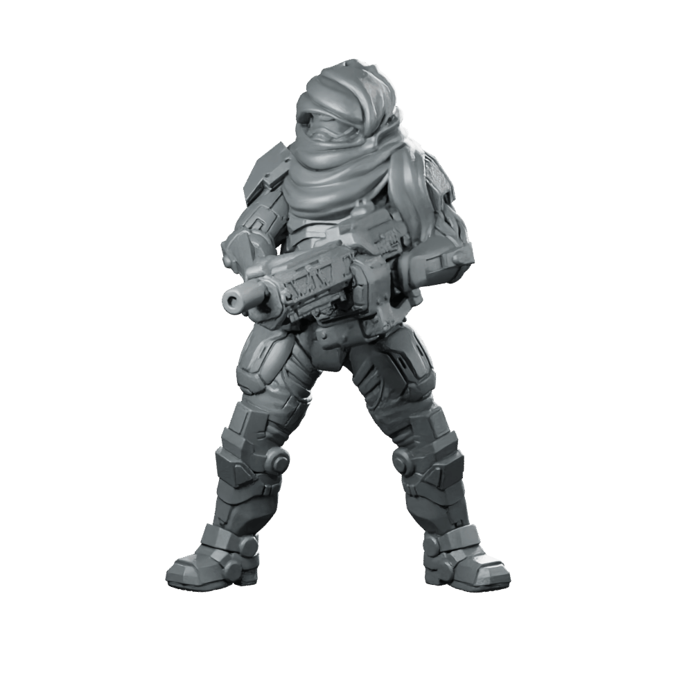 Saqr Guard v1 Miniature Cyberpunk Security Rifleman - Unit9 - We Print Miniatures