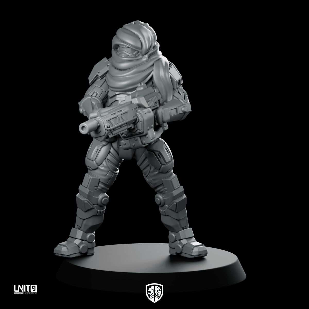 Saqr Guard v1 Miniature Cyberpunk Security Rifleman - Unit9 - We Print Miniatures