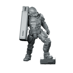 Saqr Guard v2 Miniature Battle - Weary Armored Sci - Fi Soldier - Unit9 - We Print Miniatures