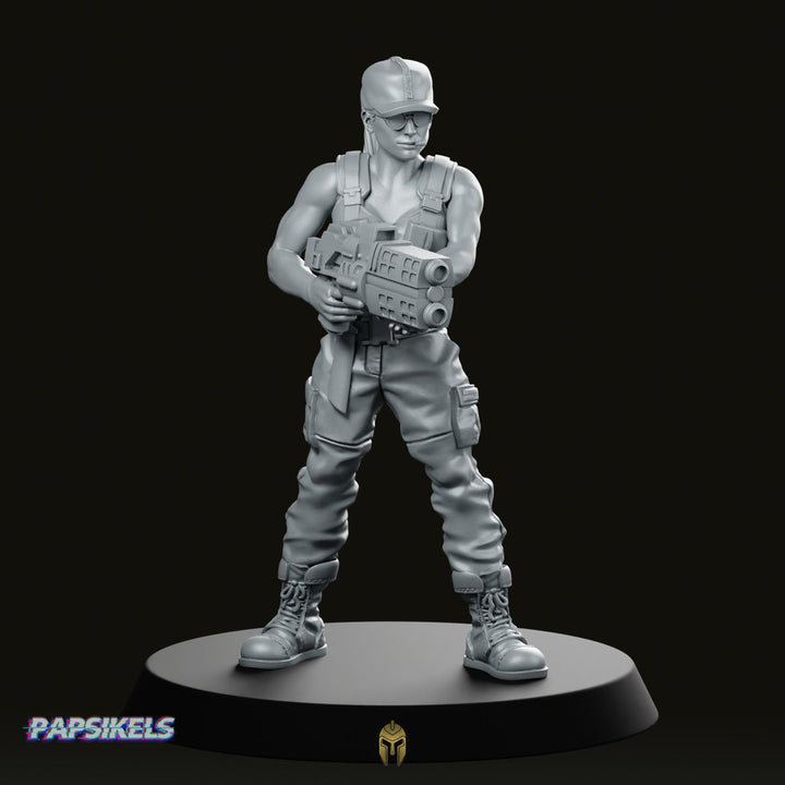 Sarah Condor Exterminator Weapon Miniatura Mitragliere Pesante di Fantascienza
