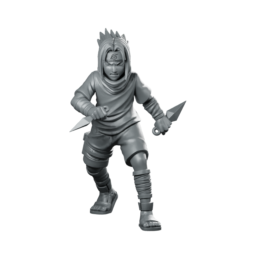 Sasu Rogue JRPG Fantasy Miniature Ninja Dual-Knife Miniature 360 Spin 01