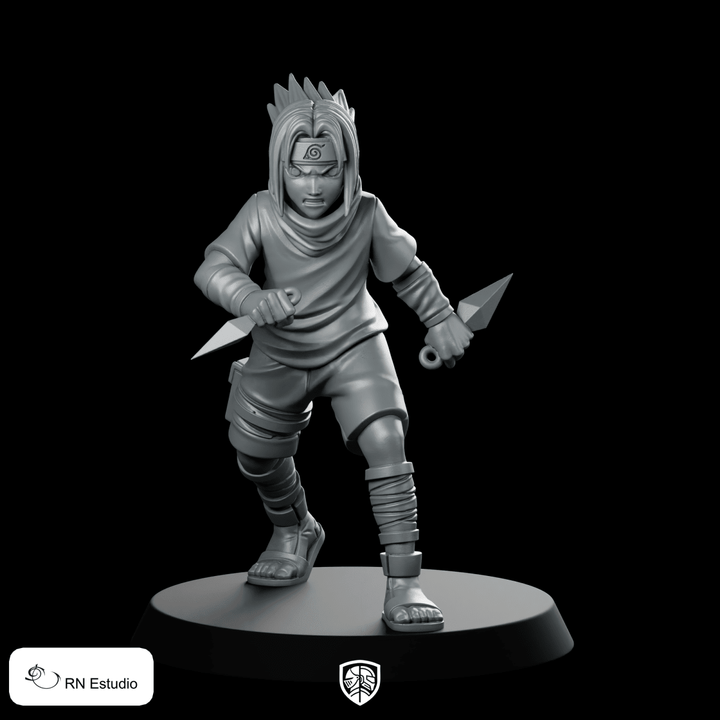 Sasu Rogue JRPG Fantasy Miniatuur Ninja Dubbelmes