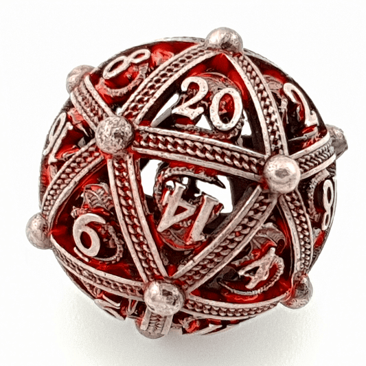 Scarlet Wyrm | Hollow Metal Dice | 7 Piece Set - Tabletop Dominion - We Print Miniatures