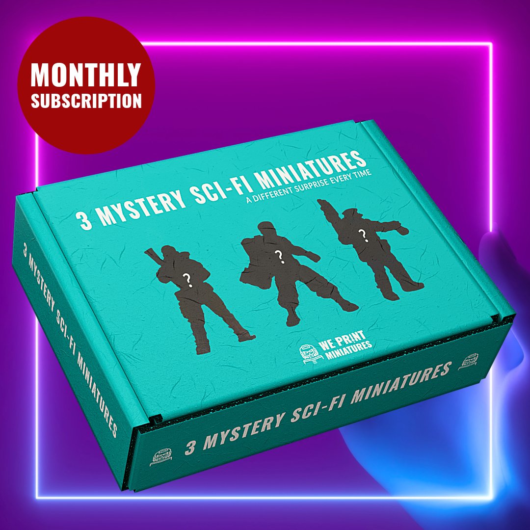 Sci - fi Monthly Miniatures Mystery Box Subscription - We Print Miniatures - We Print Miniatures