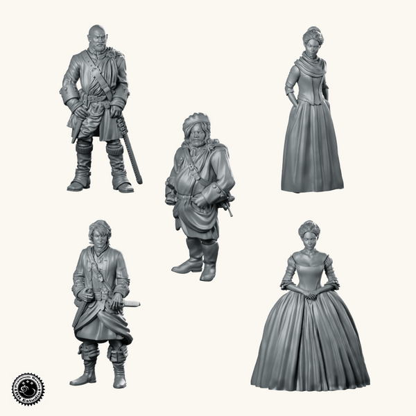 Scottish Time Traveller Bundle | 5 Highland Resin Miniatures by RN Estudio