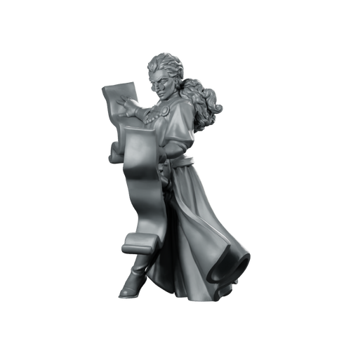 Scroll Master Fantasy Miniature Arcane Sage NPC Scholar Miniature 360 Spin 01