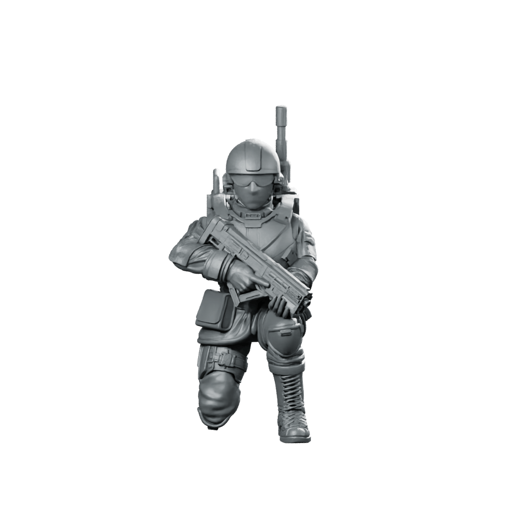 Seaf Army Corps Coms Infantry 4 Miniature Tactical - Papsikels Miniatures - We Print Miniatures