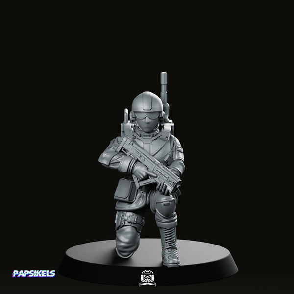 Seaf Army Corps Coms Infantry 4 Miniature Tactical - Papsikels Miniatures - We Print Miniatures