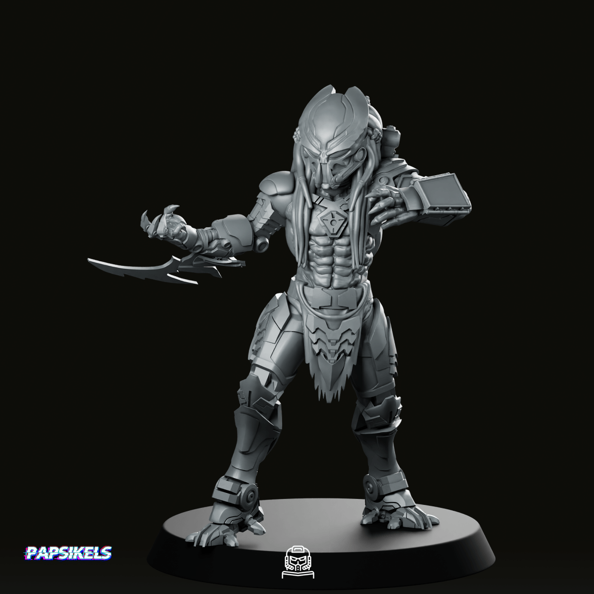 Sek Tor Cyborg Skull Hunter Outcast Miniature - Papsikels Miniatures - We Print Miniatures