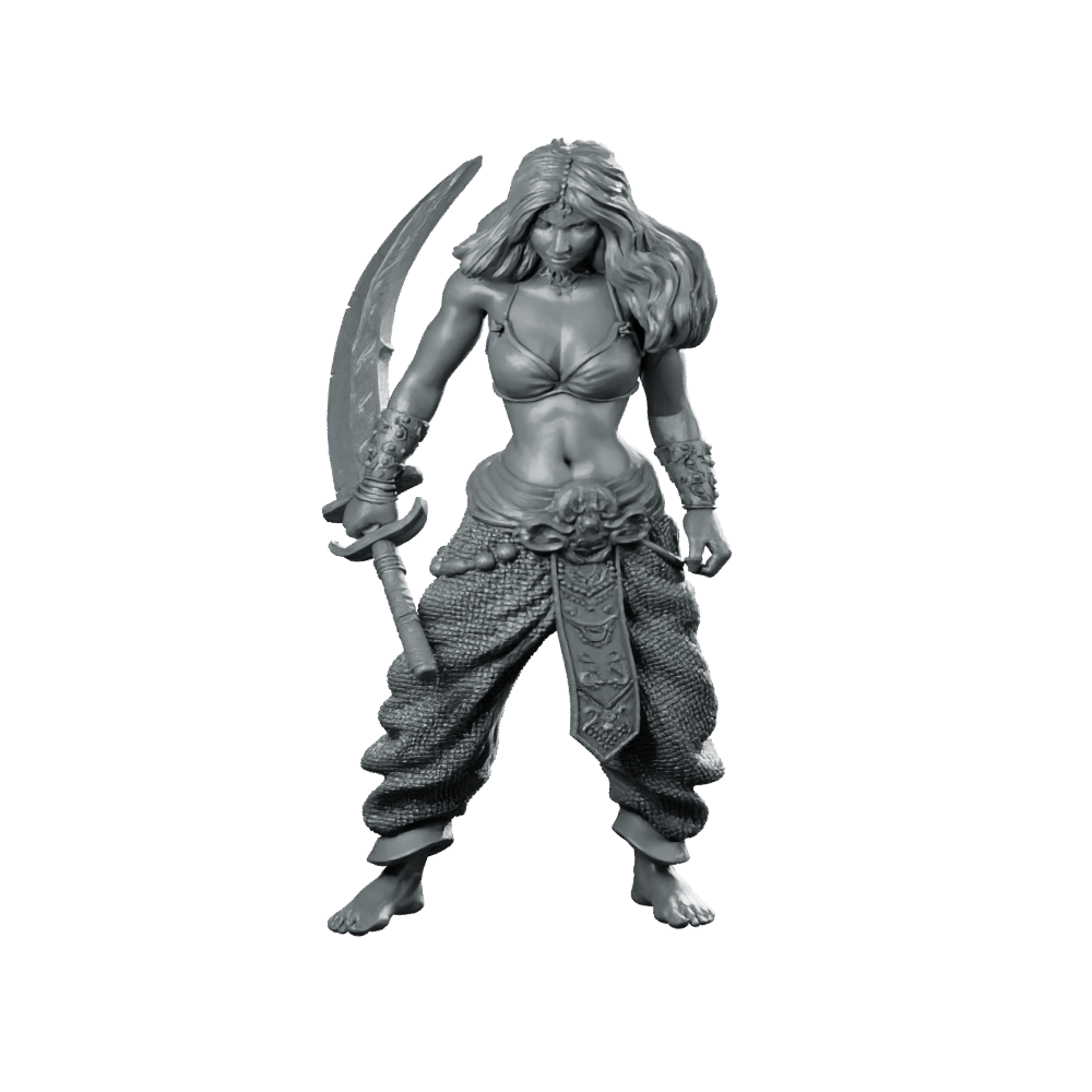 Selena Miniature Female Warrior Scimitar Heroine Resin - Haito - We Print Miniatures