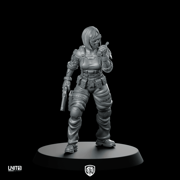 Selene Firefly Novak 01 Cyberpunk Miniature Tactical Operative - Unit9 - We Print Miniatures