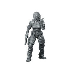 Selene Firefly Novak 01 Cyberpunk Miniature Tactical Operative Miniature 360 Spin 01
