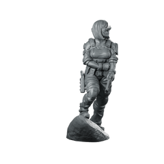 Selene Firefly Novak 02 Cyberpunk Miniature Tactical Operative Miniature 360 Spin 01