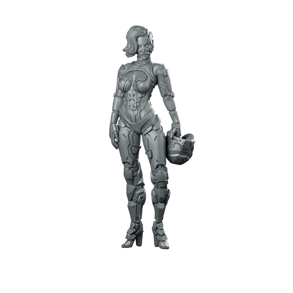 Selma Banks 02 Cyberpunk Miniature Female Cyborg Solo Miniature 360 Spin 01