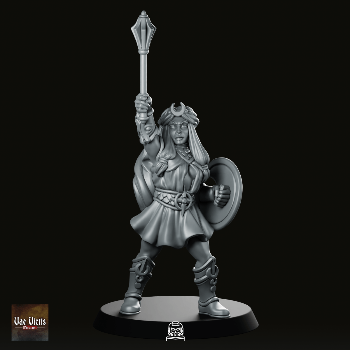 Selune Cleric Paladin Miniature - Vae Victus Miniatures - We Print Miniatures