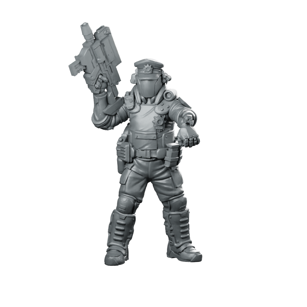 Senior Pcpd Police Officer Miniature Sci-Fi Resin Miniature 360 Spin 01