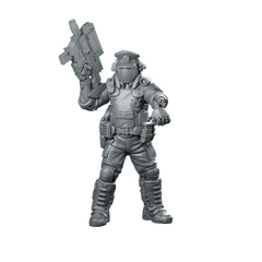 Senior Pcpd Police Officer Miniature Sci-Fi Resin Miniature 360 Spin 01