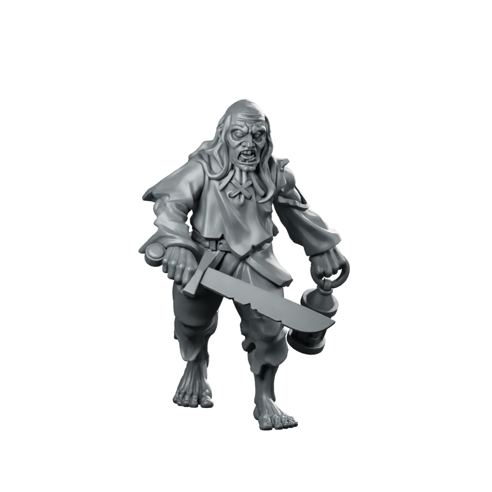 Servitor 01 Fantasy Miniature Veteran Sword Lantern Miniature 360 Spin 01