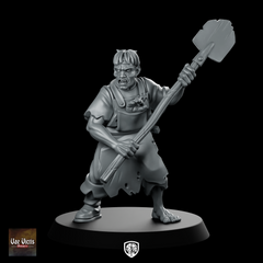 Servitor 02 Fantasy Miniature Gritty Shovel Fighter