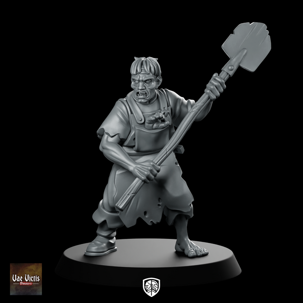 Servitor 02 Fantasy Miniature Gritty Shovel Fighter