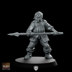 Servitor 03 Fantasy Miniature Spearman Angry NPC