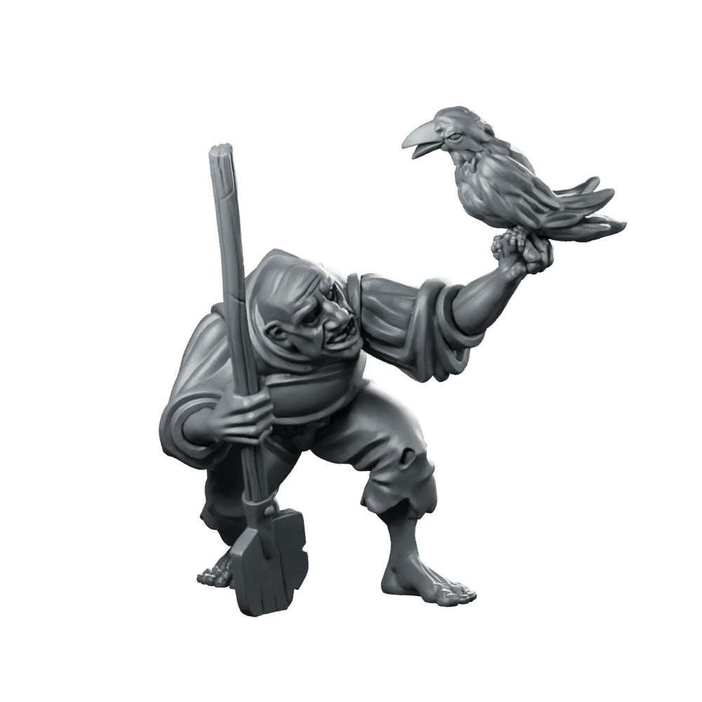 Servitor Monstrous 01 Fantasy Miniature Raven NPC Miniature 360 Spin 01