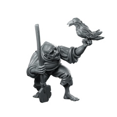 Servitor Monstrous 01 Fantasy Miniature Raven NPC Miniature 360 Spin 01