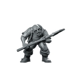 Servitor Monstrous 02 Fantasy Miniature Orc Mercenary Spearman Miniature 360 Spin 01