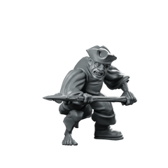 Servitor Monstrous 03 Fantasy Miniature Sneaky Spearman NPC Miniature 360 Spin 01