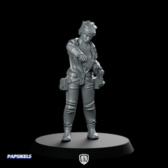 Sexy Space Crew Roughneck 2 Miniature Female Leader - Papsikels Miniatures - We Print Miniatures