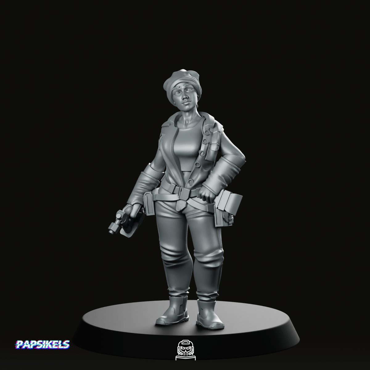 Sexy Space Crew Roughneck Miniature - Papsikels Miniatures - We Print Miniatures