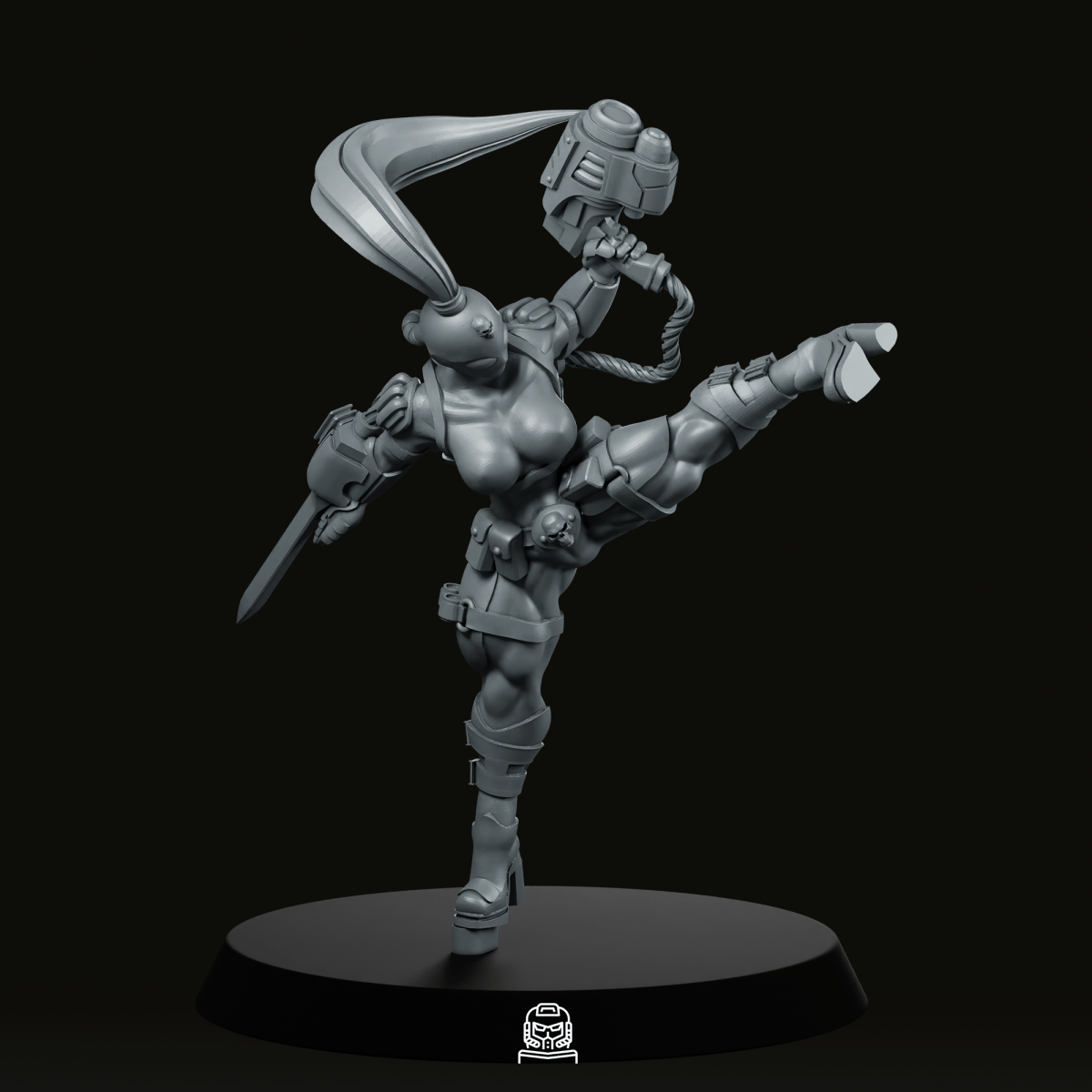 Shadowblade Assassin High Kick Miniature - Across The Realms - We Print Miniatures