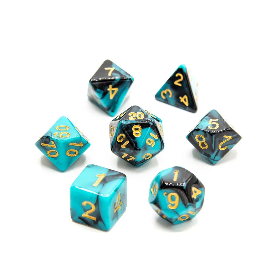 Shadowed Abyss | Acrylic Dice | 7 Piece Set - Tabletop Dominion - We Print Miniatures