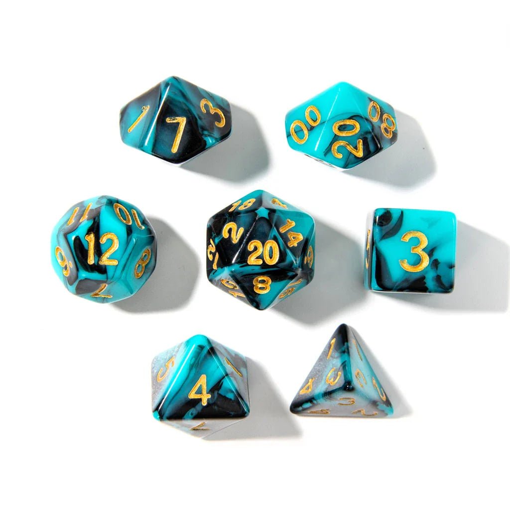 Shadowed Abyss | Acrylic Dice | 7 Piece Set - Tabletop Dominion - We Print Miniatures